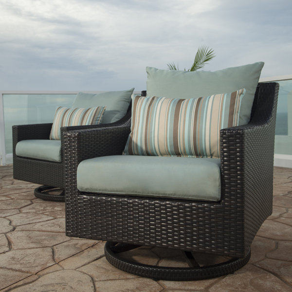 Three Posts Northridge 2 Piece Swivel Patio Chair with Sunbrella